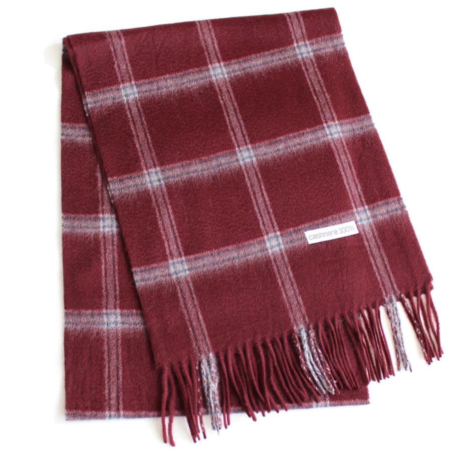 カシミヤマフラー カシミヤ100％ マフラー 冬 チェック柄 レディース