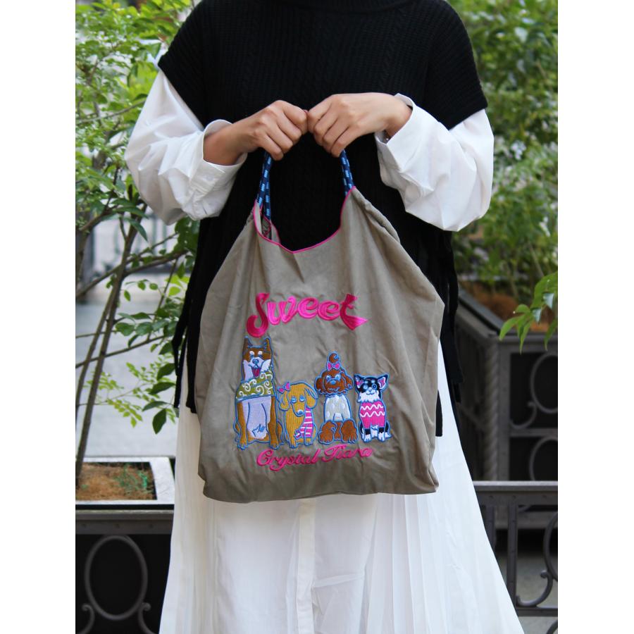 エコバッグ Mサイズ アニマルシリーズ コラボ おしゃれ ブランド 折り畳み コンパクト マチ広 プードル ダックス 柴犬 チワワ 柄 犬 犬柄 | Ball＆Chain | 12