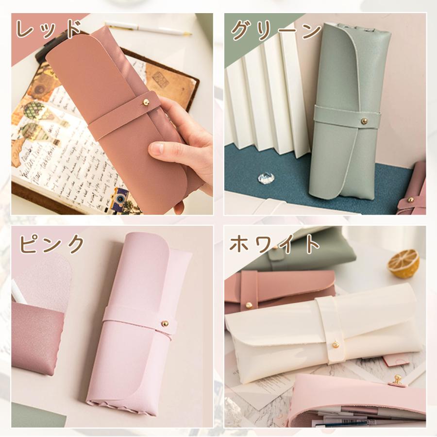 ペンケース 大容量 おしゃれ 韓国 くすみカラー マルチペンケース メイクブラシ入れ |  | 10