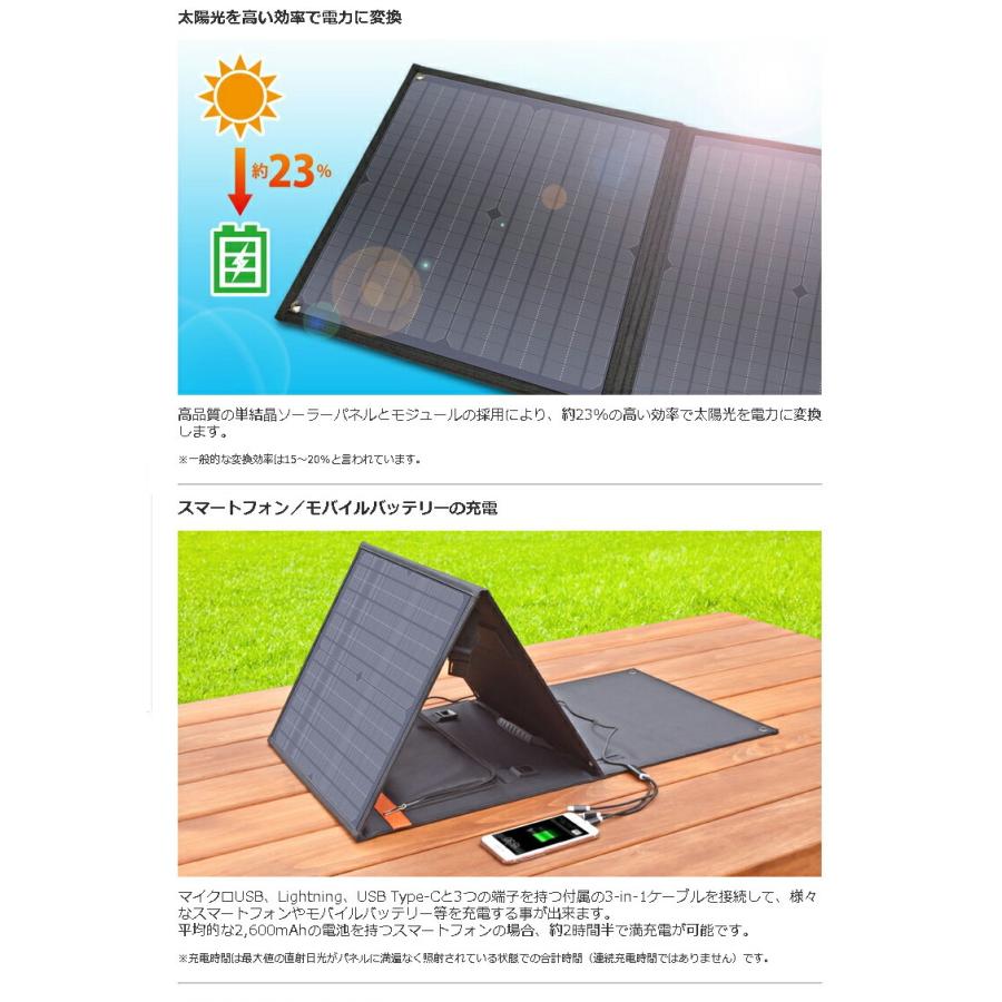 Bearmax 折り畳みソーラーパネル EP-60SP エネポルタ solpa Bearmax 折り畳みソーラーパネル EP-60SP エネポルタ solpa