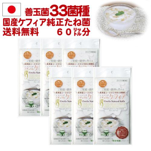 【送料無料】【ポイント5倍】60リットル分 自分で作るスーパーヨーグルト【ケフィア】タネ菌 １０包入×６個 エステリア ナチュラル ケフィア（ゆうパケット）（Yahoo!・エステリアYahoo!店）