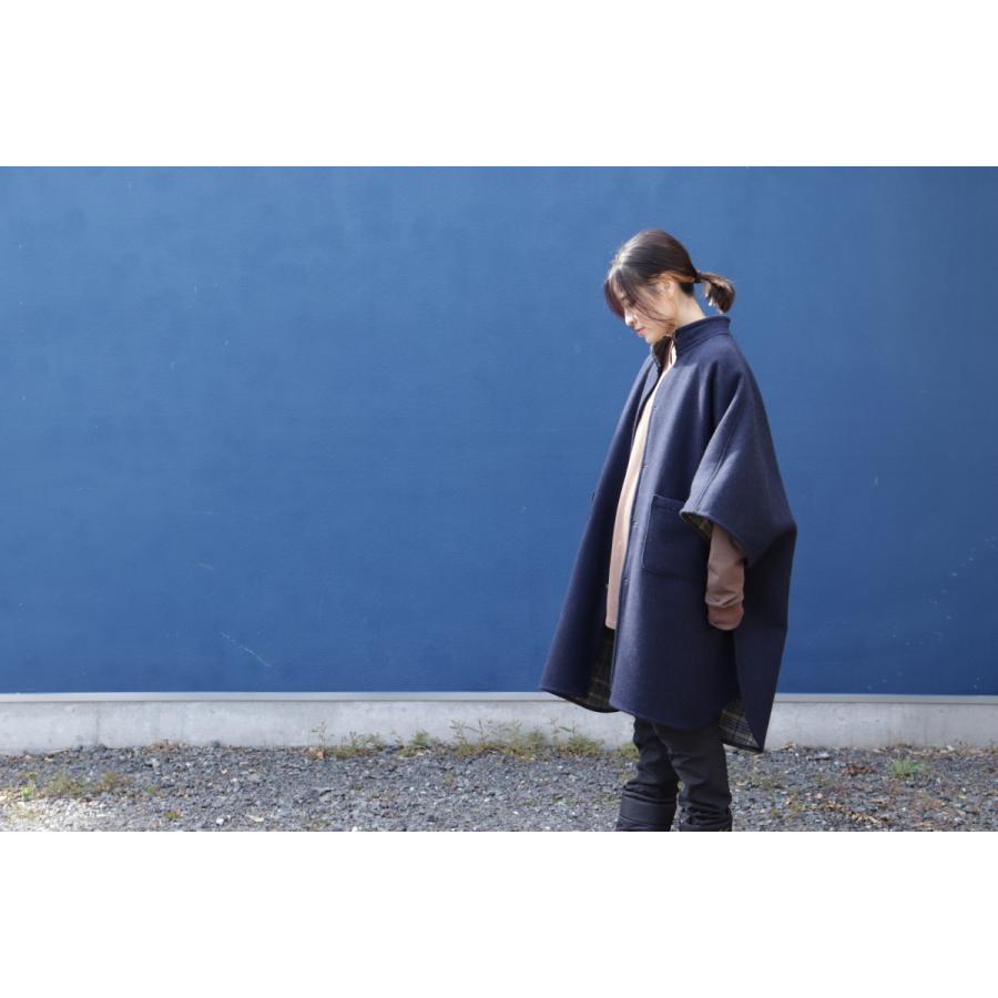 ✨Michel Beaudouin リバーシブルマント ポンチョ✨ michel beaudouin ミッシェルボードワン リバーシブルマント ポンチョ