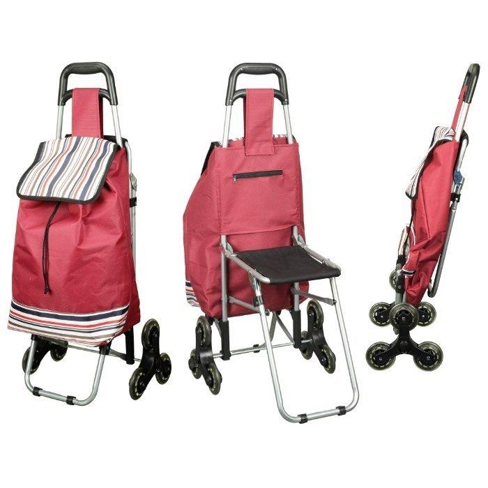 キヨラカ 段差も楽々 椅子付き 6輪キャリーカート CC-T06 シニア向け