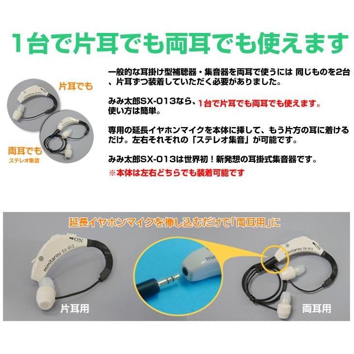 みみ太郎 SX-013 耳掛タイプ 両耳対応 電池式 集音機 集音器 メガネと