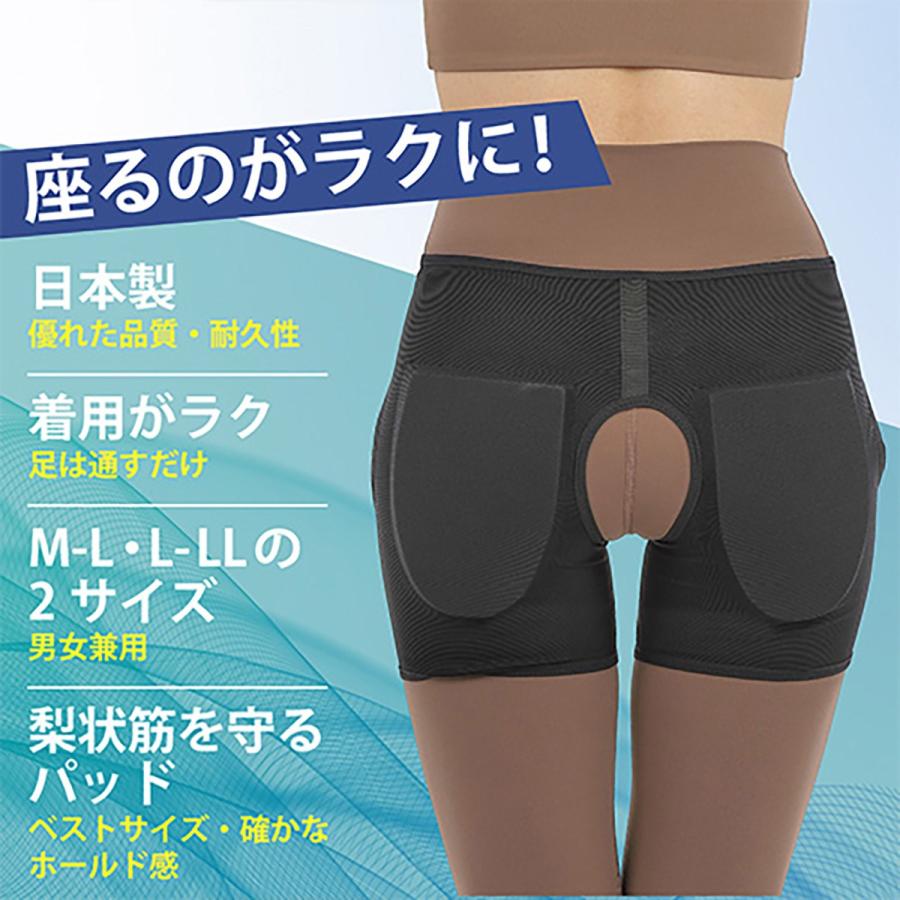 坐骨(ざこつ)新ケアサポーター M〜L／L〜LL ブラック 男女兼用 坐骨