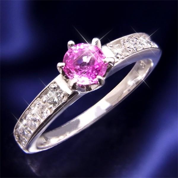 Pt100ハーフエタニティープリンセスリング(ピンクサファイア) 19号