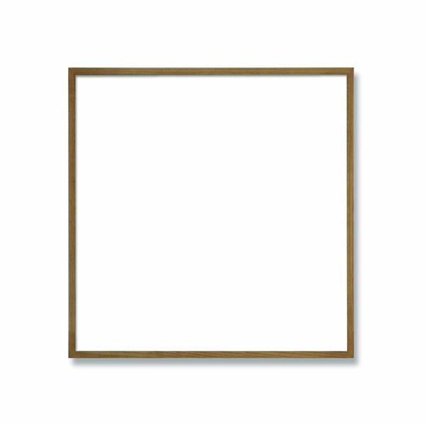 〔 角額 〕細い木製正方形額 350角 350×350mm 茶 壁掛けひも 紫外線から作品を守るUVカットアクリル付き 9102