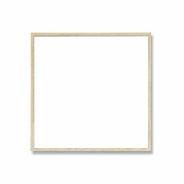 〔 角額 〕細い木製正方形額 350角 350×350mm 乳白 壁掛けひも 紫外線から作品を守るUVカットアクリル付き 9102