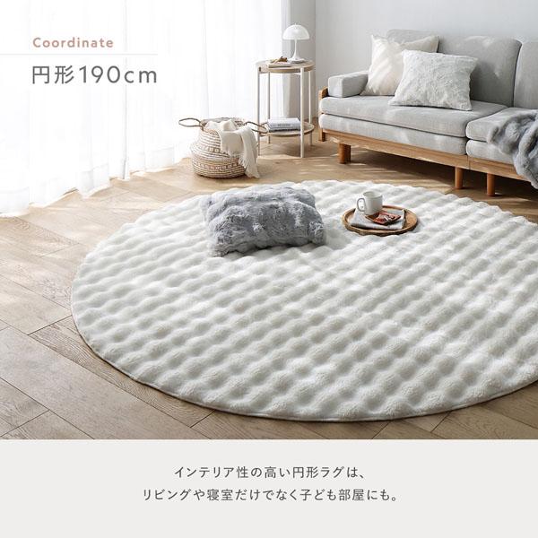 ふわもこ ラグ 約130×190cm アイボリー 洗える 抗菌 消臭 ペット臭