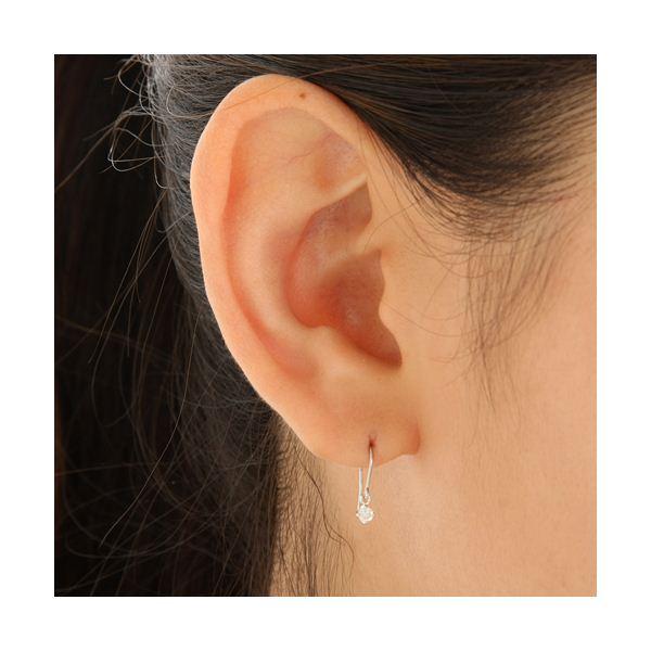 プラチナ 0.1ct フックピアス ダイヤモンドピアス_1