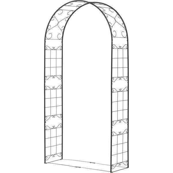 ガーデンアーチ ローズアーチ スチール ブラック 08 約幅1100×高さ2410×奥行400 組立式 DIY ベランダ ローズ アーチ 園芸用品 誘引｜estoah｜02