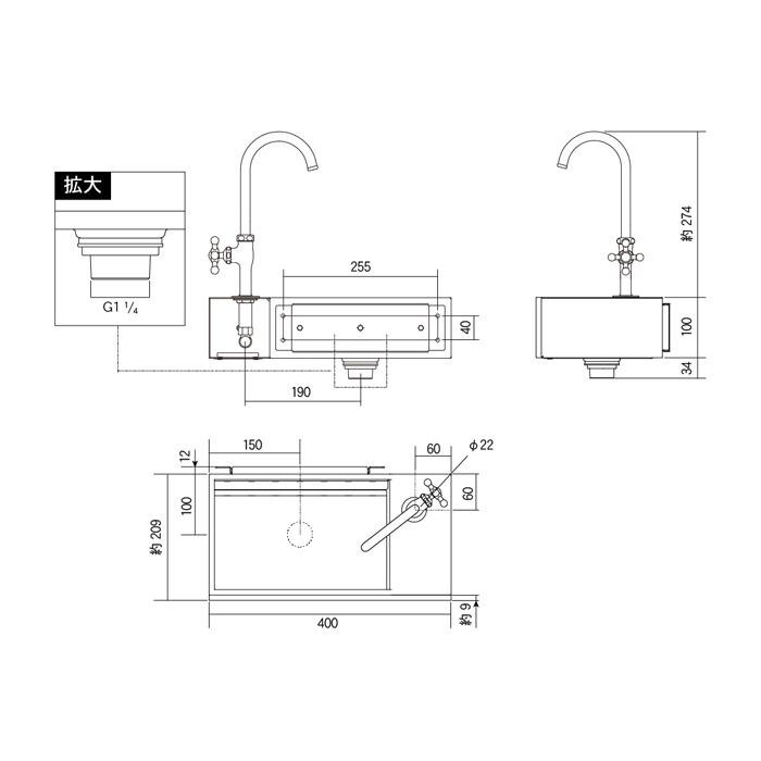 自宅保管品❗️グラハム クラーク　キッチンガーデン　41/200 屋外シンク ガーデンシンク 78*43cm 簡易流し台 ステンレス製