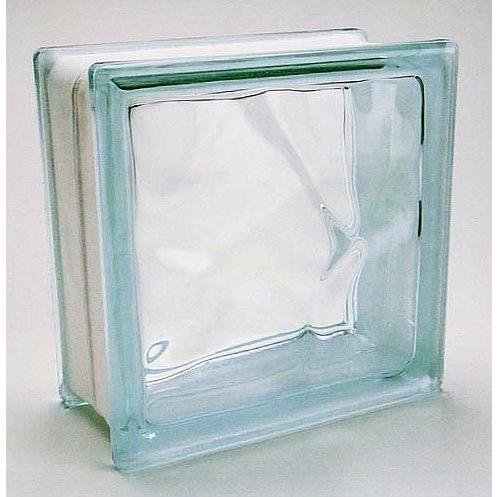 ブロックガラス 塀 壁飾りガラスブロック ウェーブ95(JB2-19521)クリア