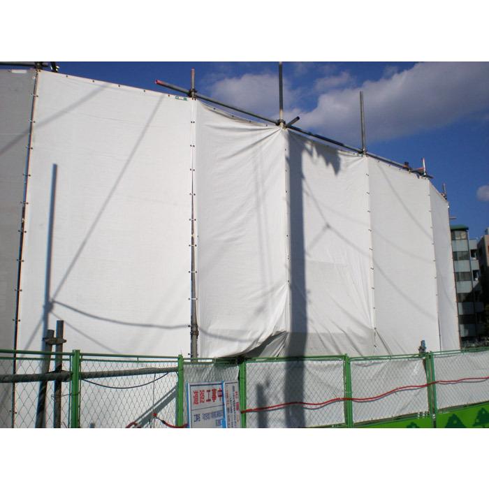 防炎シート 白 2類 10m×10m 1枚 厚み0.3mm 500P 耐候性約5年 防炎
