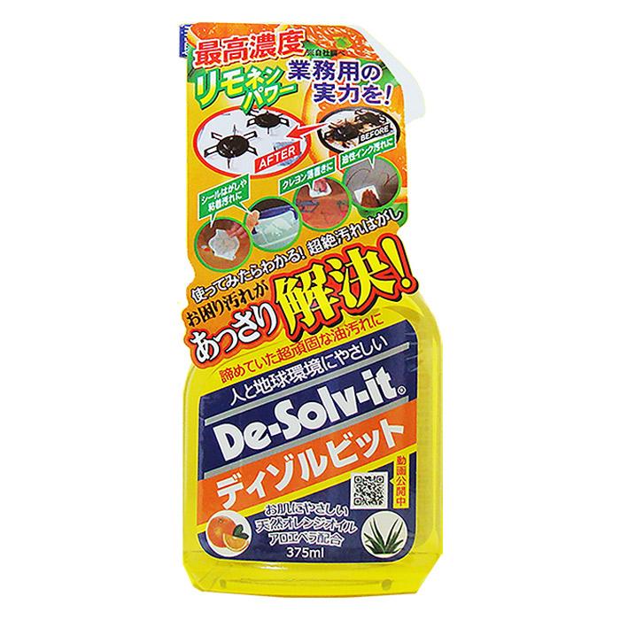 よごれ落とし 洗剤 スプレー 簡単剥離 ディゾルビット 375ml 6本1箱単位 ドーイチ 天然オレンジオイル配合の画像