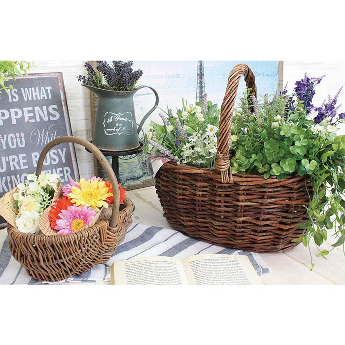 収納 かご バスケット 収納ボックス 皮付き柳楕円型 幅44 高17(29