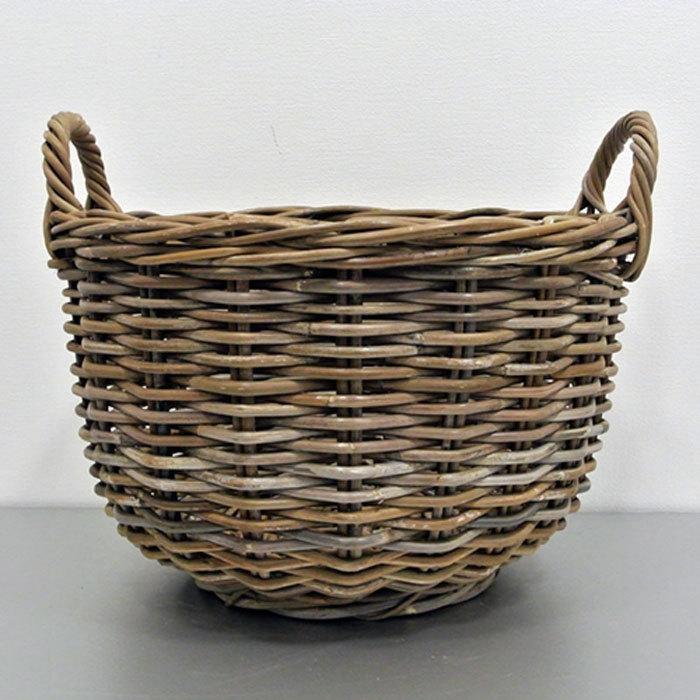 収納 かご バスケット 高級 籐(クブ材) 大型 バスケットラウンド kubu