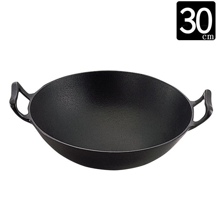 鋳鉄 中華鍋 南部鉄器 中華鍋 南部鉄器 南部鉄 鋳鉄 直径30.0×高さ12.5cm（取手含む） 重量約