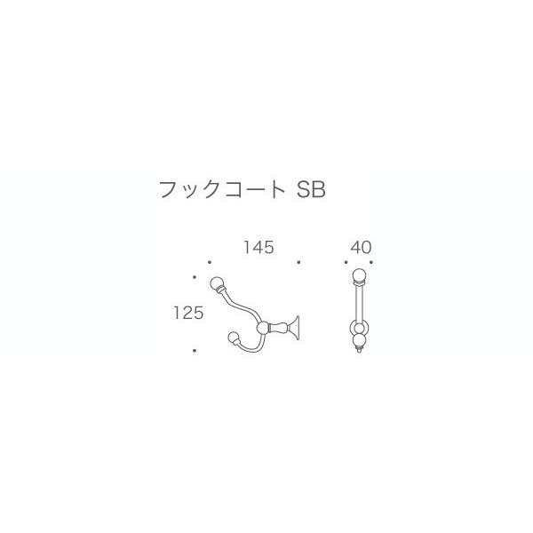 壁 フック おしゃれ コート 掛け ダブル 高級 SB CR クロームメッキ仕上げ シルバー 銀 幅40×高さ125×奥行145mm DIYの画像