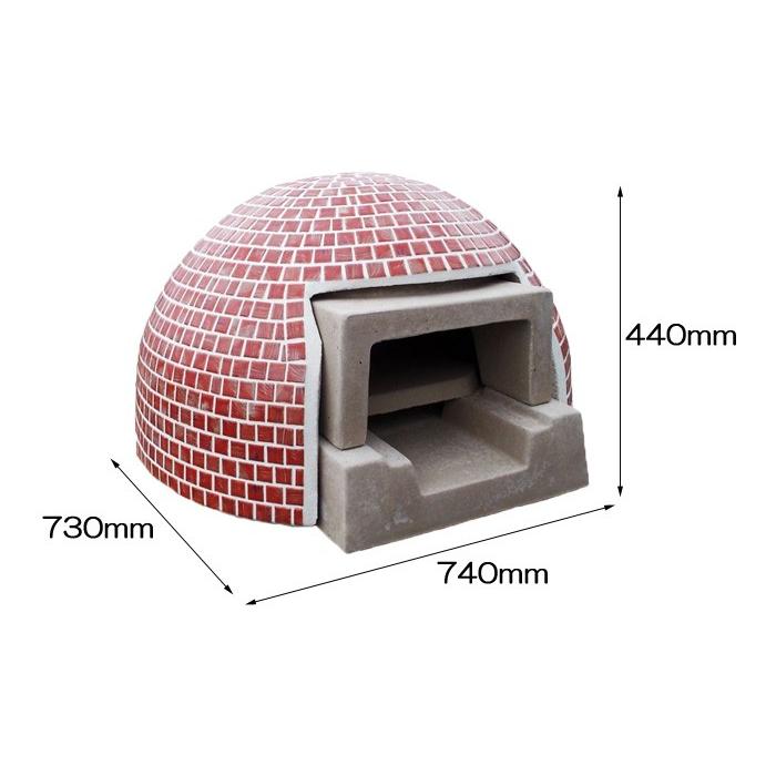 ガーデン アウトドア 石窯 ピザ窯 家庭用石窯 プチドームカバーセット コーラルレッド 本体 ガーデン パーティー 燃料炭 組立品 DIY 納品１週間程度 代引き不可｜estoah｜06