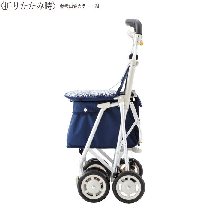 シルバーカー 軽量 座れる 買い物かご ヘルスバッグライトミニM ワイン
