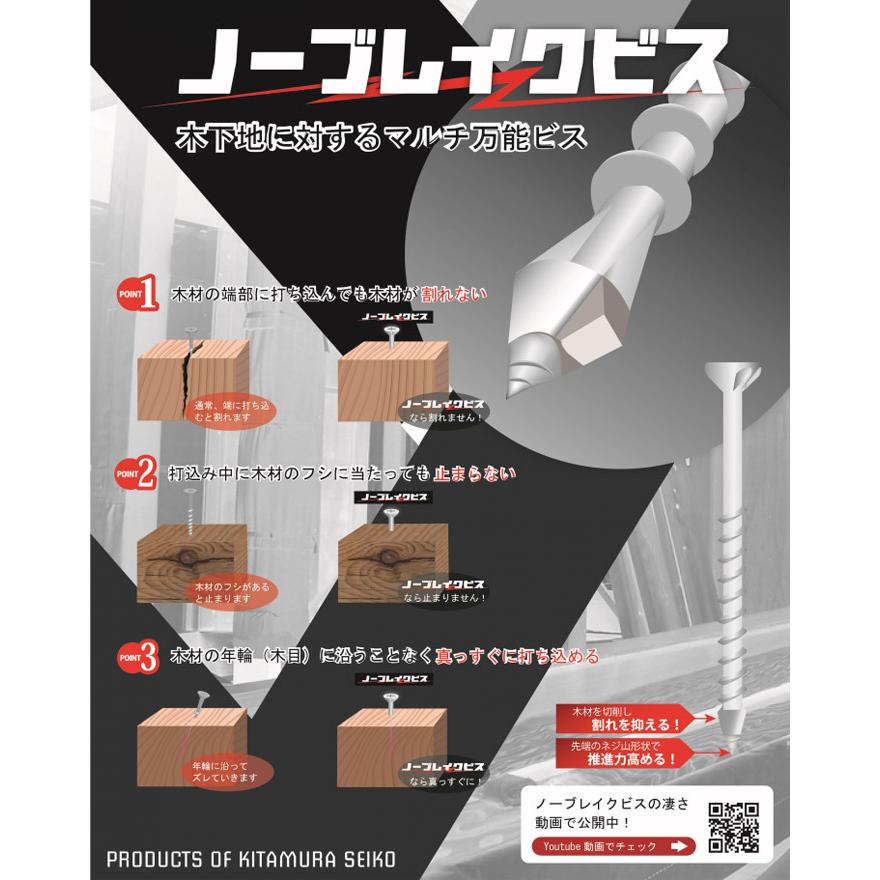 木ビス ノーブレイクビス スリム タイプ ユニクロ 皿頭 3.3×40mm 木ビス ノーブレイクビス スリム タイプ ユニクロ 皿頭 3.3×40mm