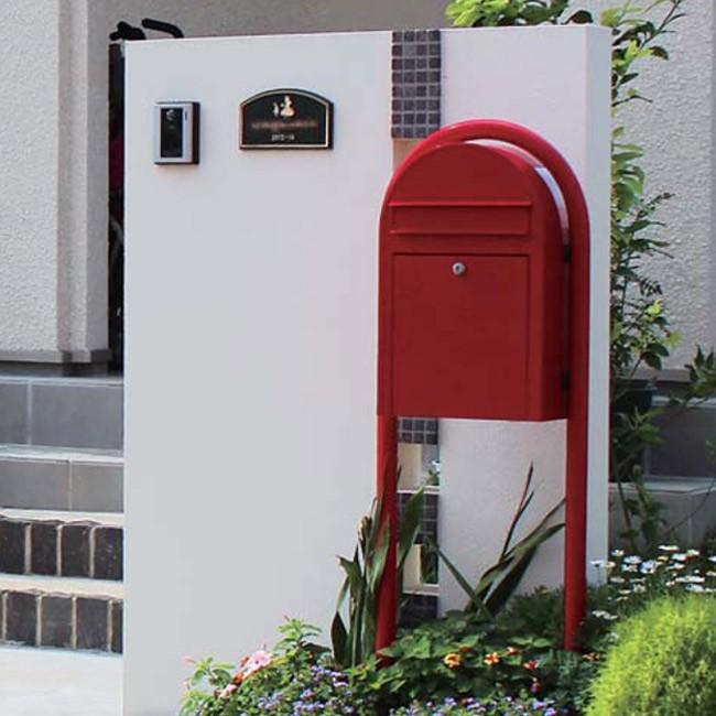 ポスト 郵便受け 壁掛け郵便ポスト デザインポスト ボビ レッド 前入れ