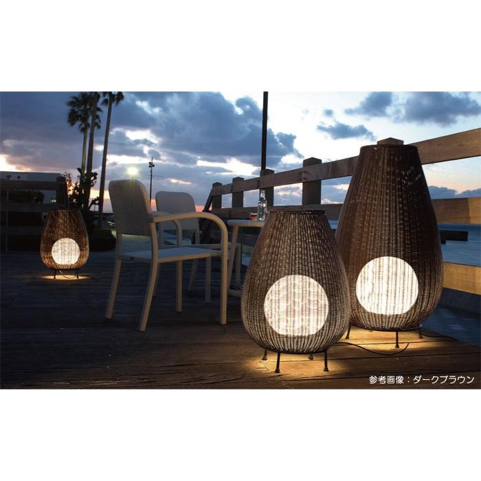 ガーデンライト　デッキライト　LED　照明器具　100V　耐候性　ダークブラウン　ラタンスタンドライト３型　照明　屋外　外灯　電球色　おしゃれ