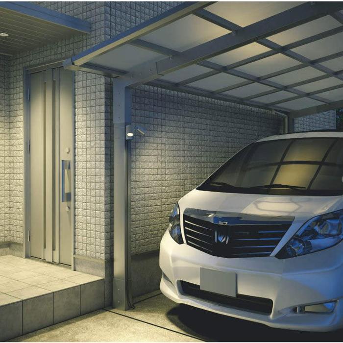 屋外 照明 スポットライト LED 人感センサー付 タイマー付 ON-OFF