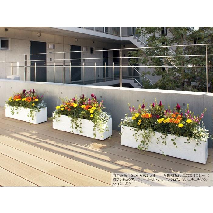 プランター 大型 長方形 植木鉢 GRCプランター スリムウッド 焼杉 木目