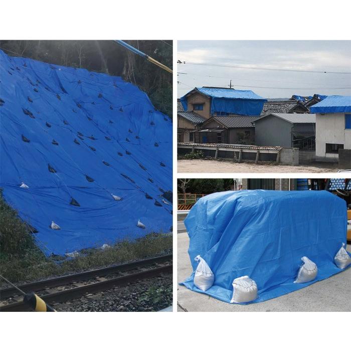 ブルーシート 薄手 #1100 3.6m×5.4m 10枚単位 防水 軽量 ハトメ 補強