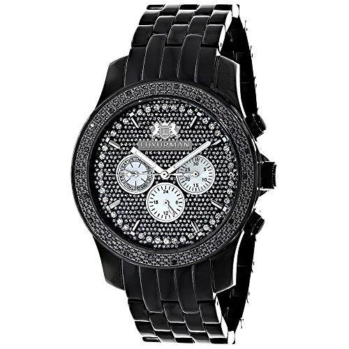 グランドセール メンズ腕時計ブラックダイヤモンド0.25?CT Luxurman新しい到着 並行輸入品 腕時計