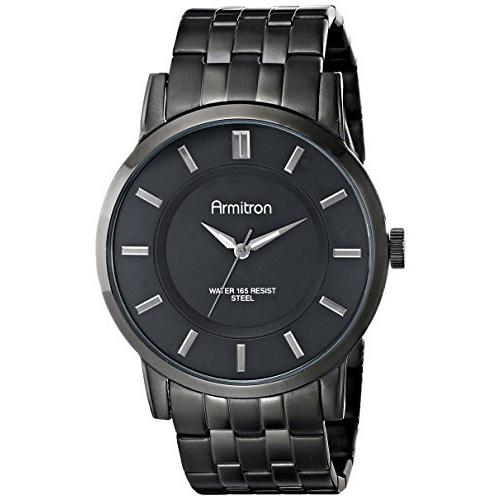 Armitronメンズブラックイオンプレーティングブレスレット腕時計 ブラック 並行輸入品