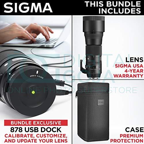 Sigma 150-600mm 5-6.3 Contemporary DG OS HSM Lens for Canon DSLR Cameras + Sigma USB Dock with Altura Photo Complete Accessory and Travel Bu｜estore2y｜04