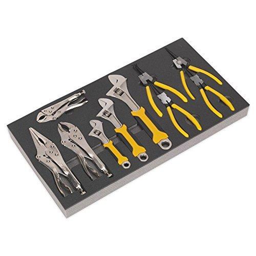 Sealey S01130 Tool Tray with Adjustable Wrench & Pliers Set 10pc 並行輸入品