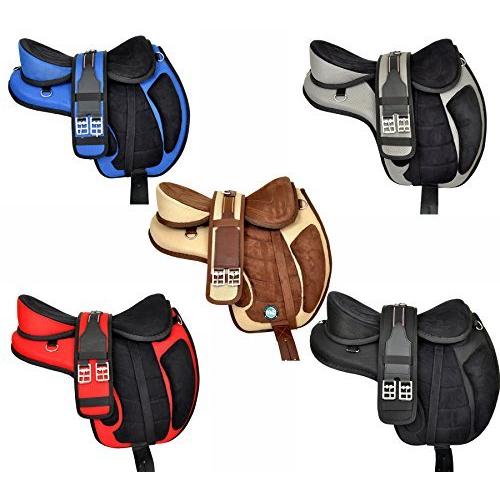 合成treeless Freemax Eネットストアーの合成treeless Westernベージュhorseサドル16 17 17 18 鐙 Get 1 Matching回りwithレザースターラップ ベージュ B076mwglrj Eネットストアー