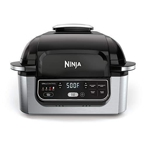 Ninja Foodi AG301 5-in-1 Indoor Electric Countertop Grill with 4-Quart Air Fryer, Roast, Bake, Dehydrate, and Cyclonic Grilling Technology 電気フライヤー