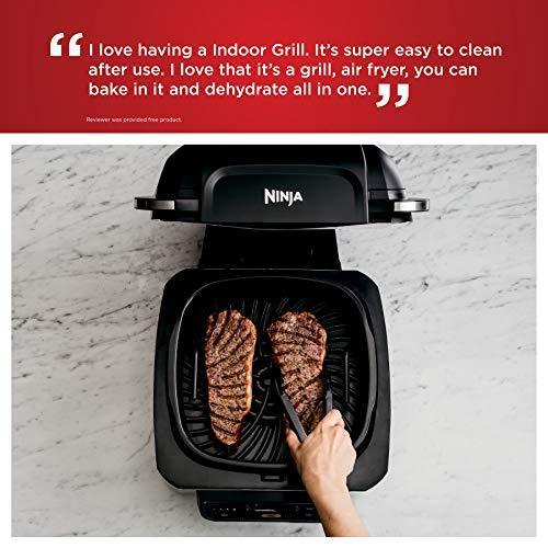 Ninja Foodi AG301 5-in-1 Indoor Electric Countertop Grill with 4-Quart Air Fryer, Roast, Bake, Dehydrate, and Cyclonic Grilling Technology｜estore2y｜07