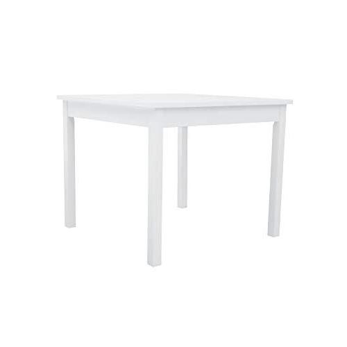 35" White Painted Finish Square Outdoor Furniture Patio Dining Stacking Table 並行輸入品