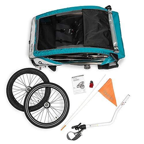 Qeridoo Sportrex 2 2020 Double Seat Kids Bike Trailer & Stroller Sportrex2 (Color Petrol) 並行輸入品｜estore2y｜10