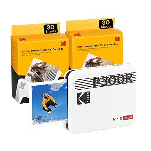 コダック Kodak Mini サーマルプリンター 3レトロ 3レトロ スマホプリンター インスタントプリンター チェキプリンター ホワイ
