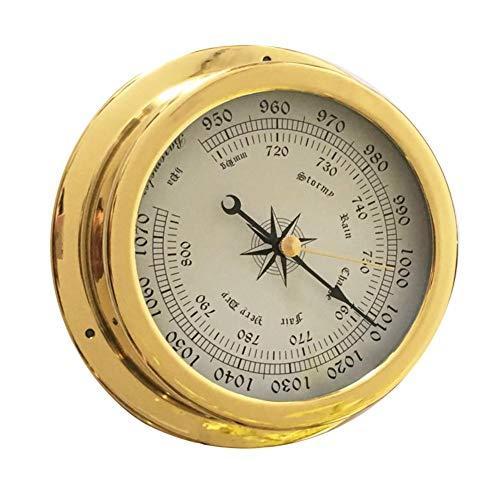 Mdhanbk Barometer Air Pressure Gauge Wall Hanging Weather Forecast Station Thermometer145mm Brass Shell Boat Using 返品交換不可