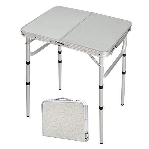 【代引き不可】 Table Folding Small Table, Camp Adjustable Height Ultralight Aluminum Table, Camping Folding 24''x16'' Varbucamp for 3 Picnic, Camp Outdoor アウトドアテーブル