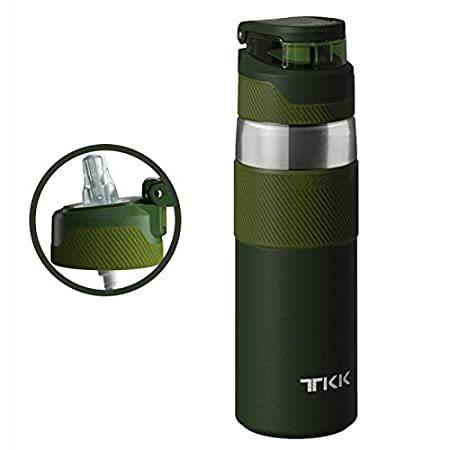 TKK Stainless Steel Water Bottle With Straw Double Wall Vacuum Wide Mouth L並行輸入品