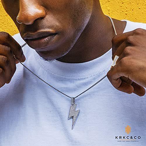 保障できる Krkc Co メンズ ネックレス ライトニングネックレス 5a Cz ストーン ペンダント 3mm 24インチ キューバチェー ネックレス ペンダント Ecofactory Com Ar