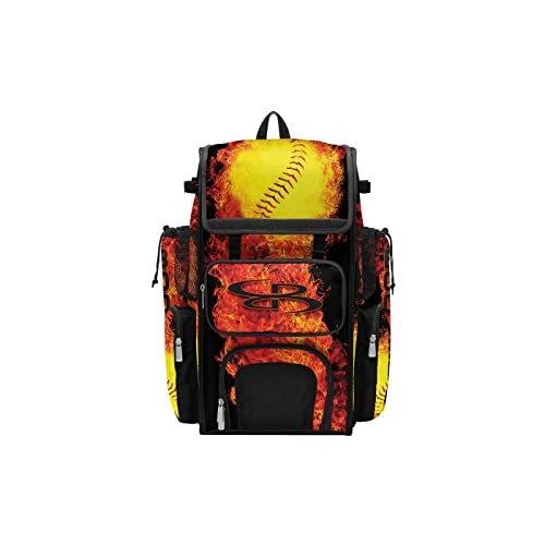 【史上最も激安】 Version Backpack - Bag Bat Superpack Boombah (no 並行輸入品 Black/Orange Thrower Flame - Bats 4 Holds - Wheels) バックパック、ザック