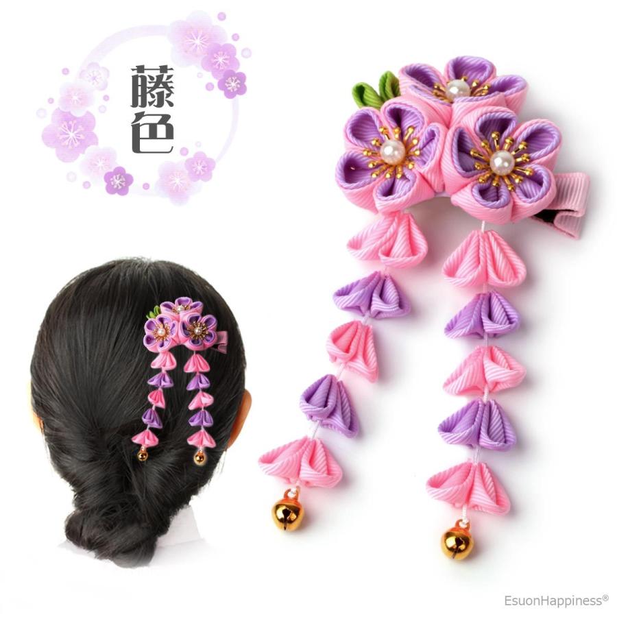 EsuonHappiness つまみ細工 髪飾り 梅 さがり藤 卒園式 卒業式 七五三