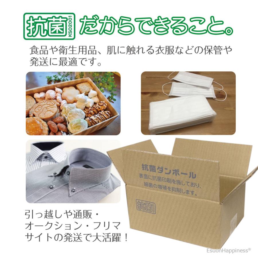 EsuonHappiness ダンボール 60サイズ 抗菌 20枚 セット 宅配箱 深型 浅