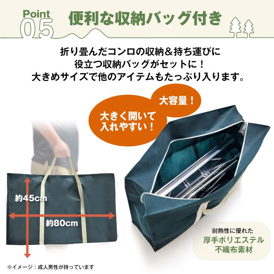 EsuonHappiness バーベキューコンロ 折り畳み式 ステンレス 5〜8人用 
