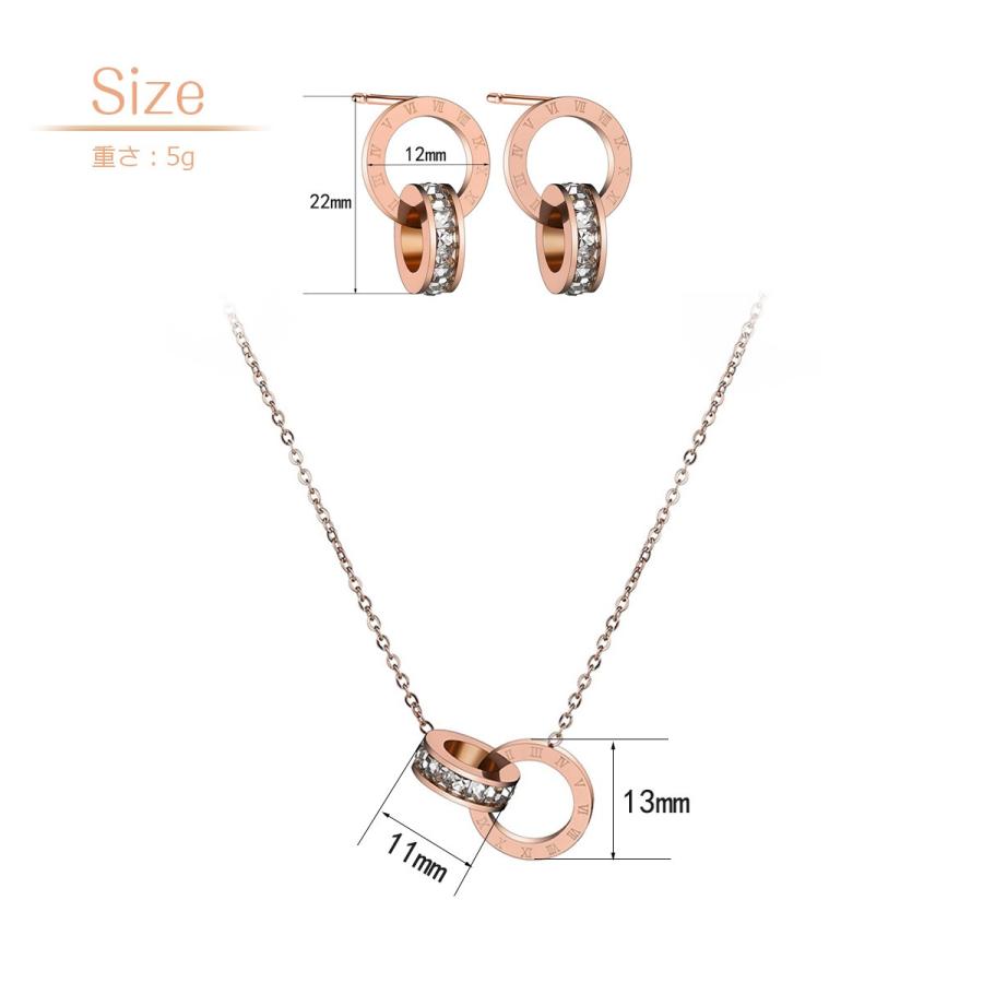 EsuonHappiness ネックレス ピアス セット チェーン レディース 文字盤